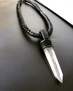 Leather & Crystal Point Necklace