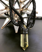 Load image into Gallery viewer, Black Leather &amp; Citrine Choker Necklace