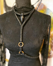 Load image into Gallery viewer, Black Leather Harness w/ Obsidian
