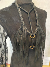 Load image into Gallery viewer, Black Leather Fringe Harness