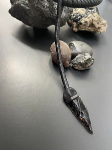 Leather & Obsidian Drop Necklace