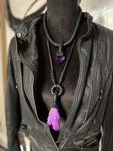 Load image into Gallery viewer, Leather &amp; Aura Kyanite Necklace