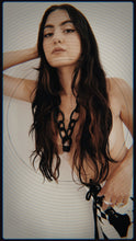 Load image into Gallery viewer, Black Leather Chain &amp; Rose Quartz Necklace