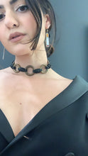 Load image into Gallery viewer, Leather &amp; Brass Ring Choker