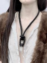 Load image into Gallery viewer, Leather &amp; Crystal Necklace